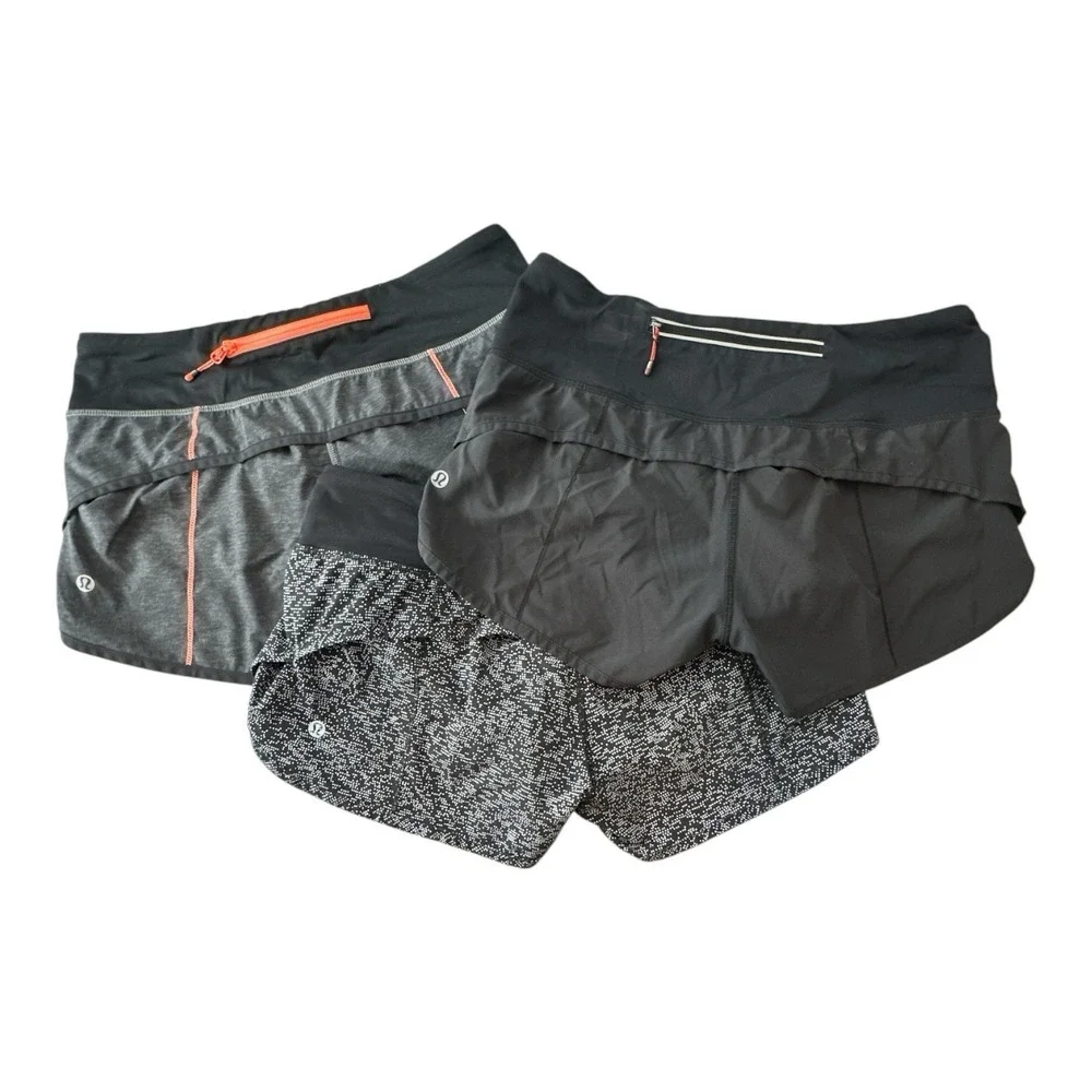Lululemon Lot 3 Speed Hotty Hot Shorts Women's Size 4 Lined Bundle Atheisure
